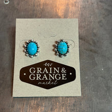 Load image into Gallery viewer, Turquoise and Silver Earrings