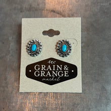 Load image into Gallery viewer, Turquoise and Silver Earrings