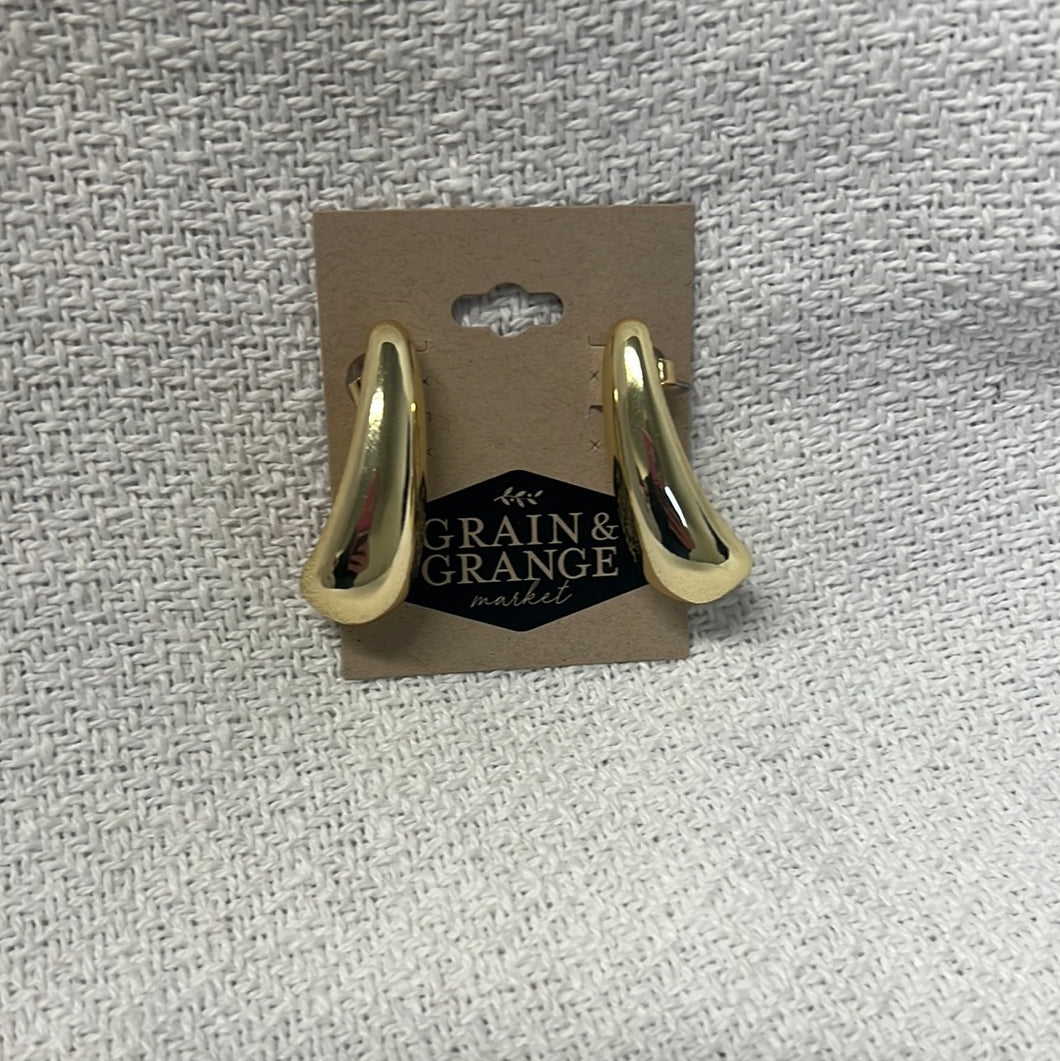 Chunky Long Gold Teardrop Earrings