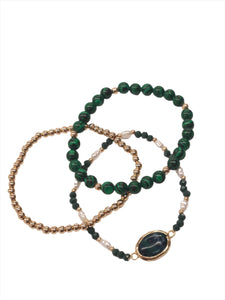 Ada Green and Gold Bracelet Stack