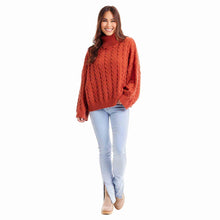 Load image into Gallery viewer, Rust Radley Cable Knit Sweater
