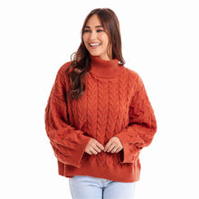 Load image into Gallery viewer, Rust Radley Cable Knit Sweater
