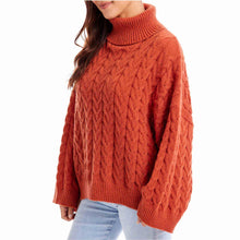 Load image into Gallery viewer, Rust Radley Cable Knit Sweater
