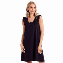 Load image into Gallery viewer, Black Larkin Ruffle Dress

