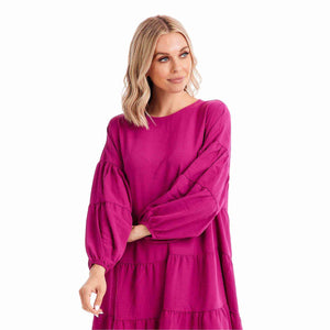 Berry Dallas Tiered Dress