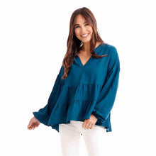 Load image into Gallery viewer, Teal Orleans Flounce Top
