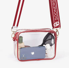 Load image into Gallery viewer, Bridget Clear Purse with Patterned Shoulder Straps
