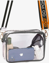 Load image into Gallery viewer, Bridget Clear Purse with Patterned Shoulder Straps
