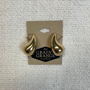 Chunky  Gold Teardrop Earrings