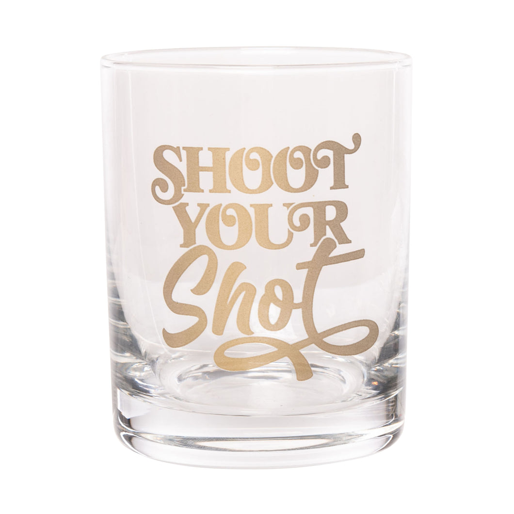 Shoot Your Shot Rocks Glass