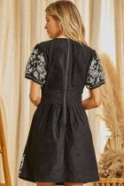 Load image into Gallery viewer, Fit and Flare Dress with Puff Sleeves
