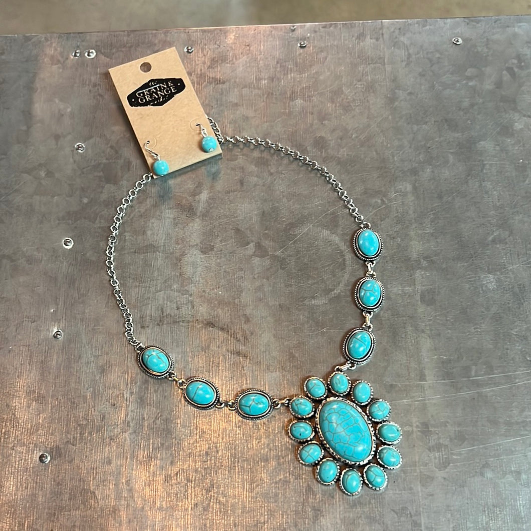 Mia Turquoise Necklace and Earring Set