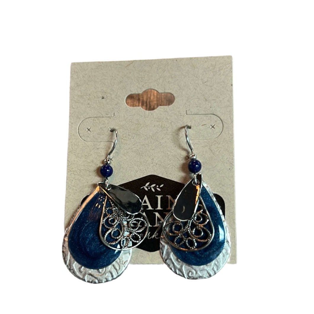 Blue and Silver Teardrop