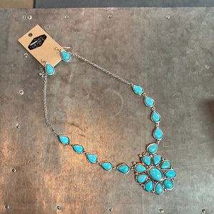 Sophia Turquoise Necklace and Earring Set
