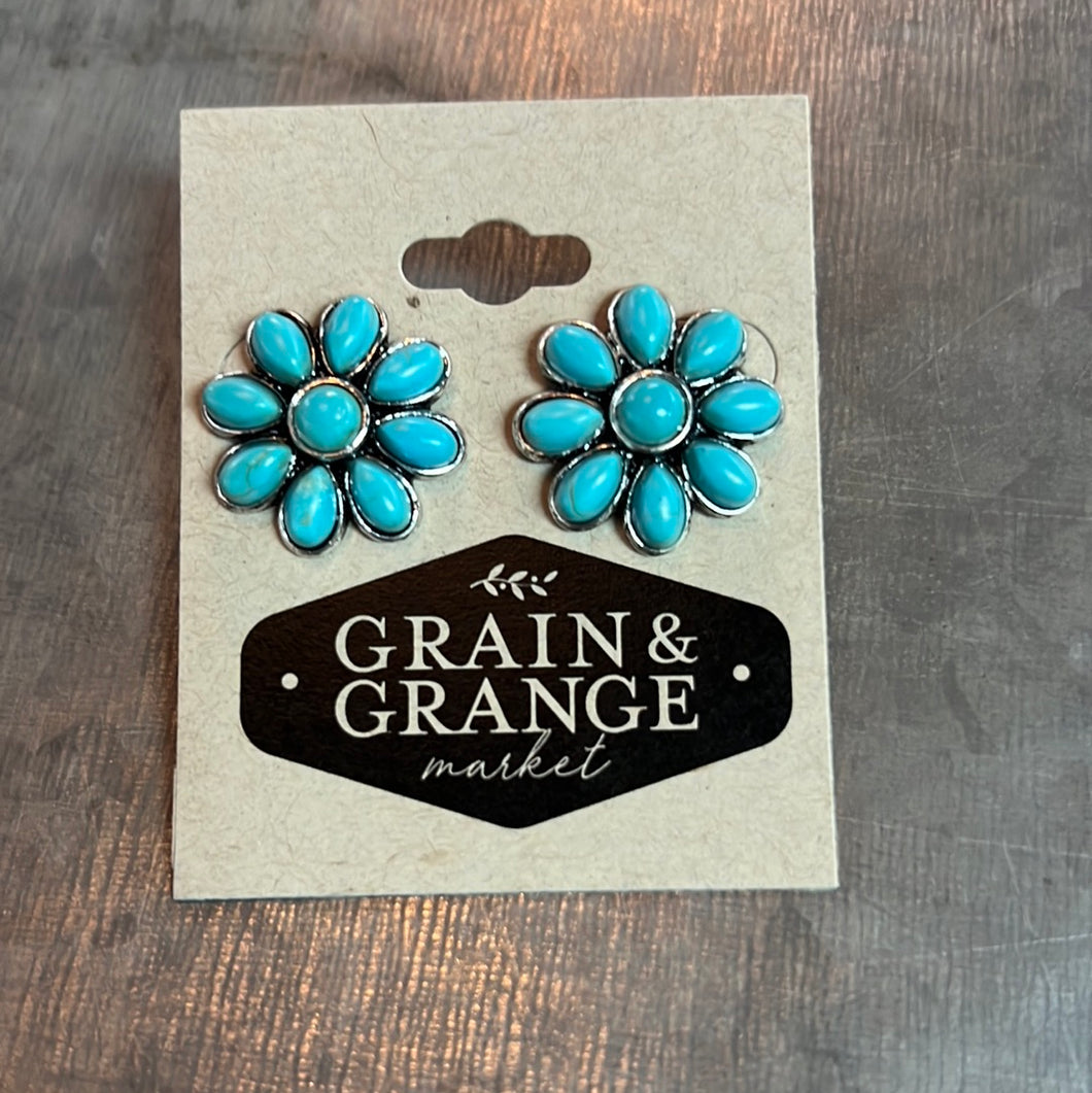 Turquoise and Silver Earrings
