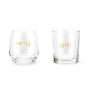 His & Hers - Wine & Rocks Glass Set