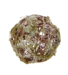 6" Glittered Moss Ball Ornament