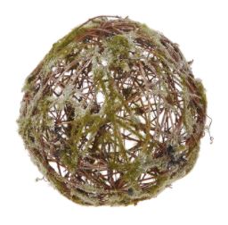 8" Glittered Moss Ball Ornament