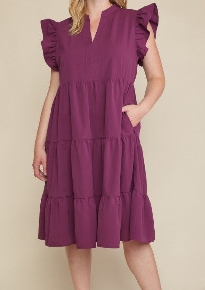 Ruffle Sleeve Dress
