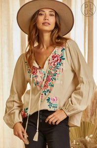 Embroidered Woven Top