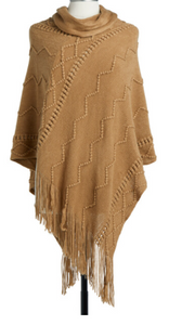 Camel Textured Poncho