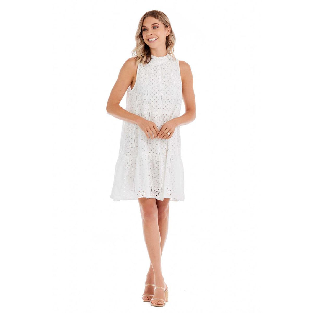 White Biles Eyelet Dress