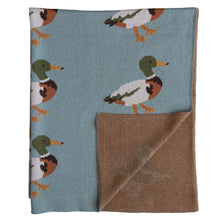 Load image into Gallery viewer, Cotton Knit Baby Blanket with Ducks
