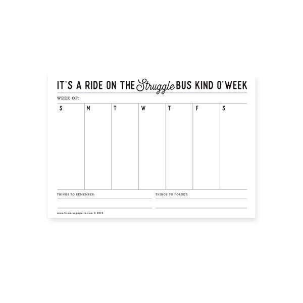 Weekly Notepad/Mousepad Planner