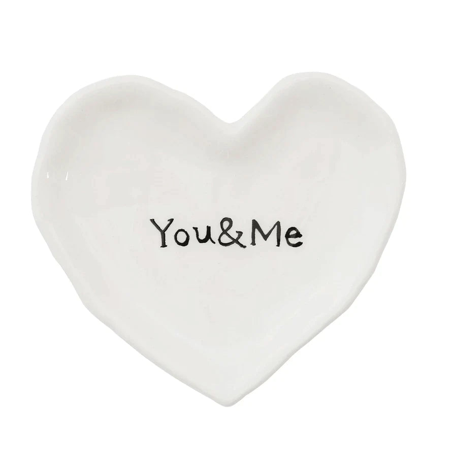 You and Me Ceramic Heart Dish