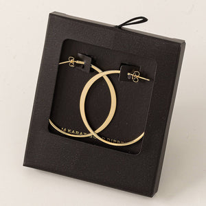 Flat Silver Hoop Earrings