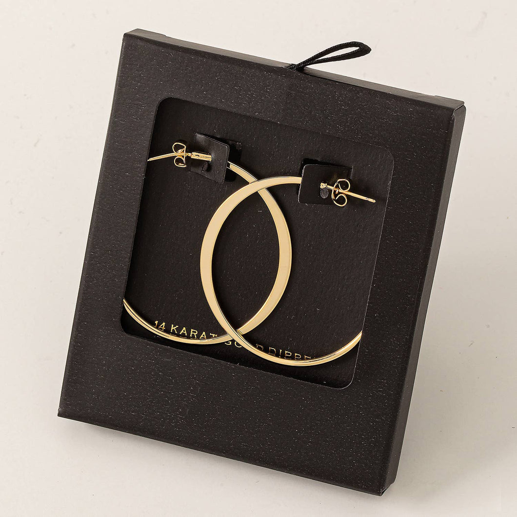 Flat Silver Hoop Earrings