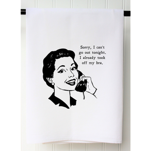 Can't Go Out Tea Towel