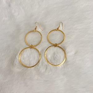 Ava Textured Gold Circle Earrings