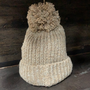 Ladies Beanie with Poof Ball
