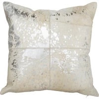 Silver Square Hair on Hide Pillow