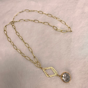 Sophie Clear Sphere and Gold Necklace