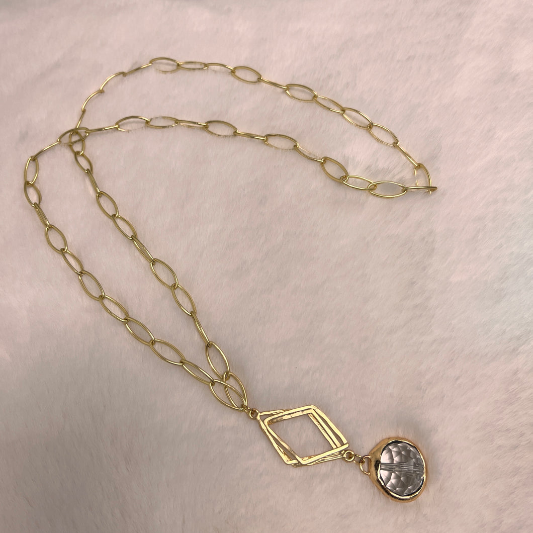 Sophie Clear Sphere and Gold Necklace