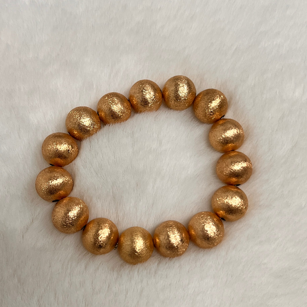 Kasey Textured Gold Beaded Bracelet