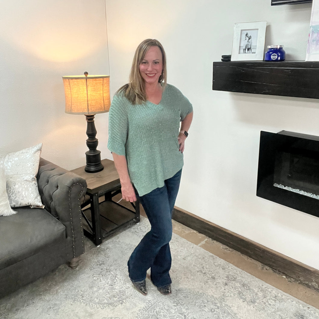 Theo V-Neck Sweater Seafoam