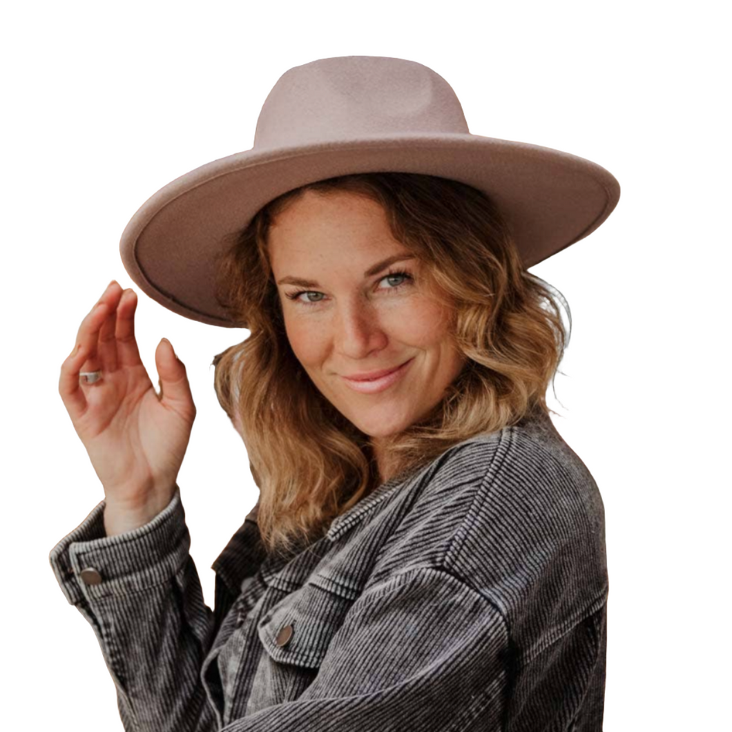 Blush Wide Brim Felt Hat