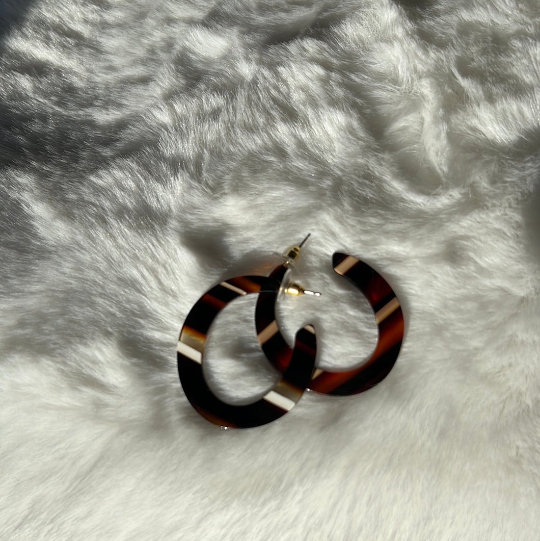 Tortoise Hoop Earrings