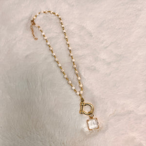 Ellie Square Stone Gold Necklace