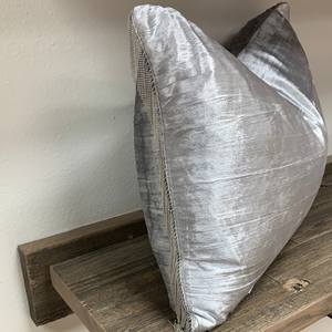 Crushed Grey Velvet Pillow