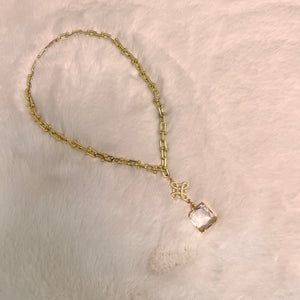 Michelle Square Stone Gold Necklace