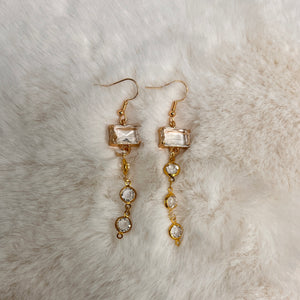 Lexie Gold & Clear Drop Earrings