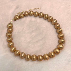 Kasey Textured Gold Beaded Necklace
