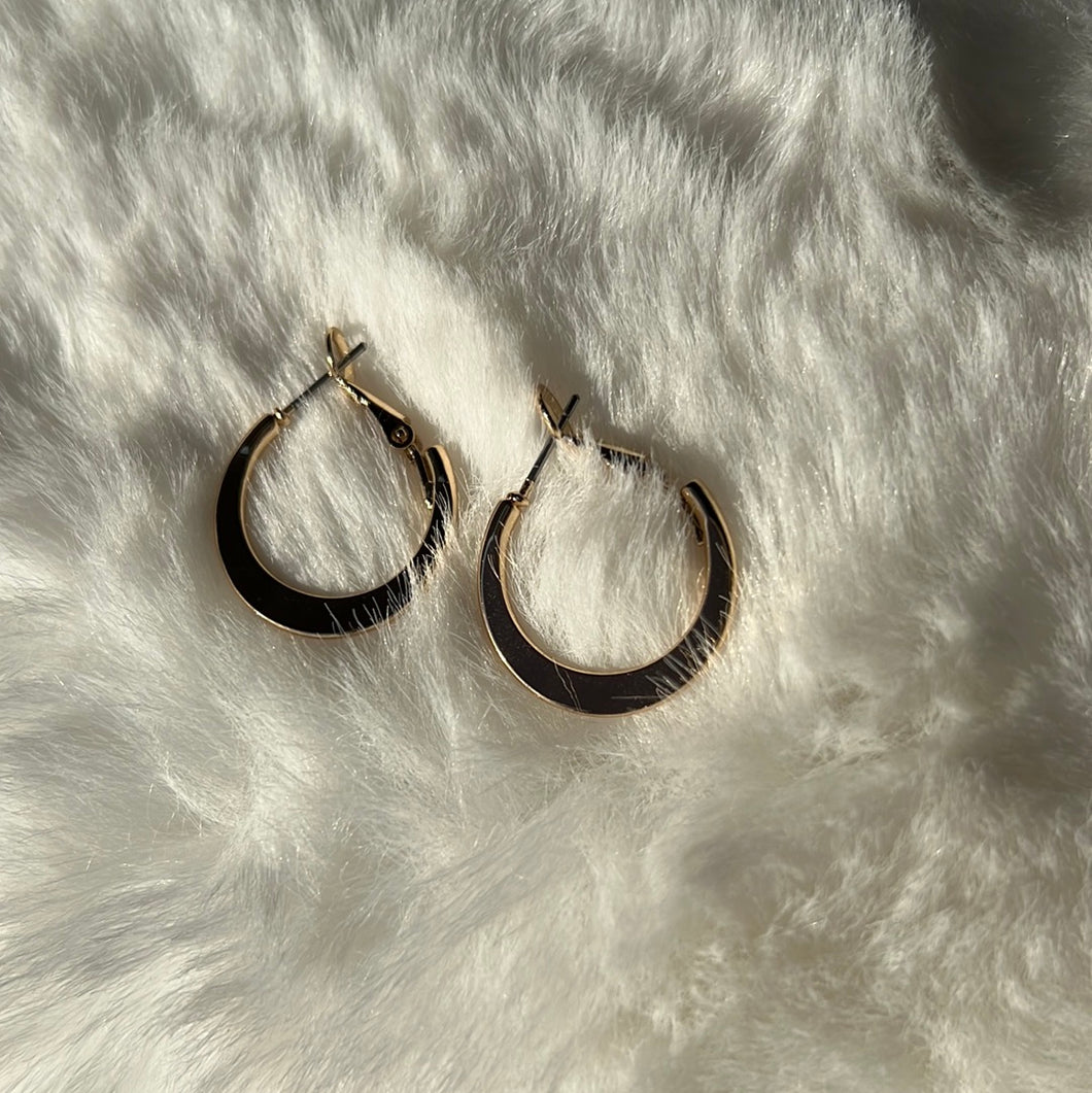 Small Flat Gold Hoops
