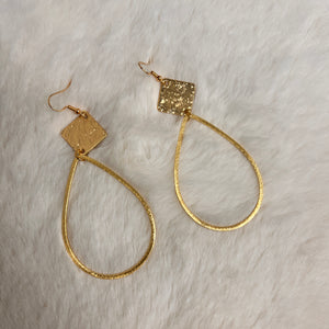 Ashley Textured Gold Teardrop Earrings