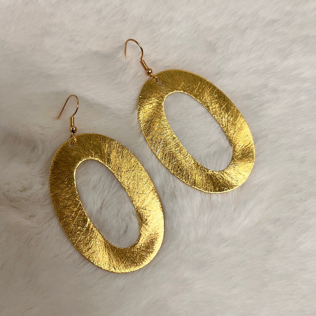 Tiffany Textured Gold Oval Earrings