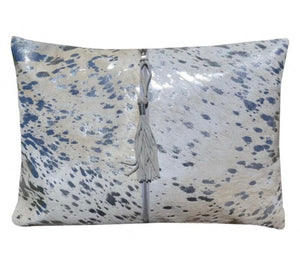 Silver Hair on Hide Pillow